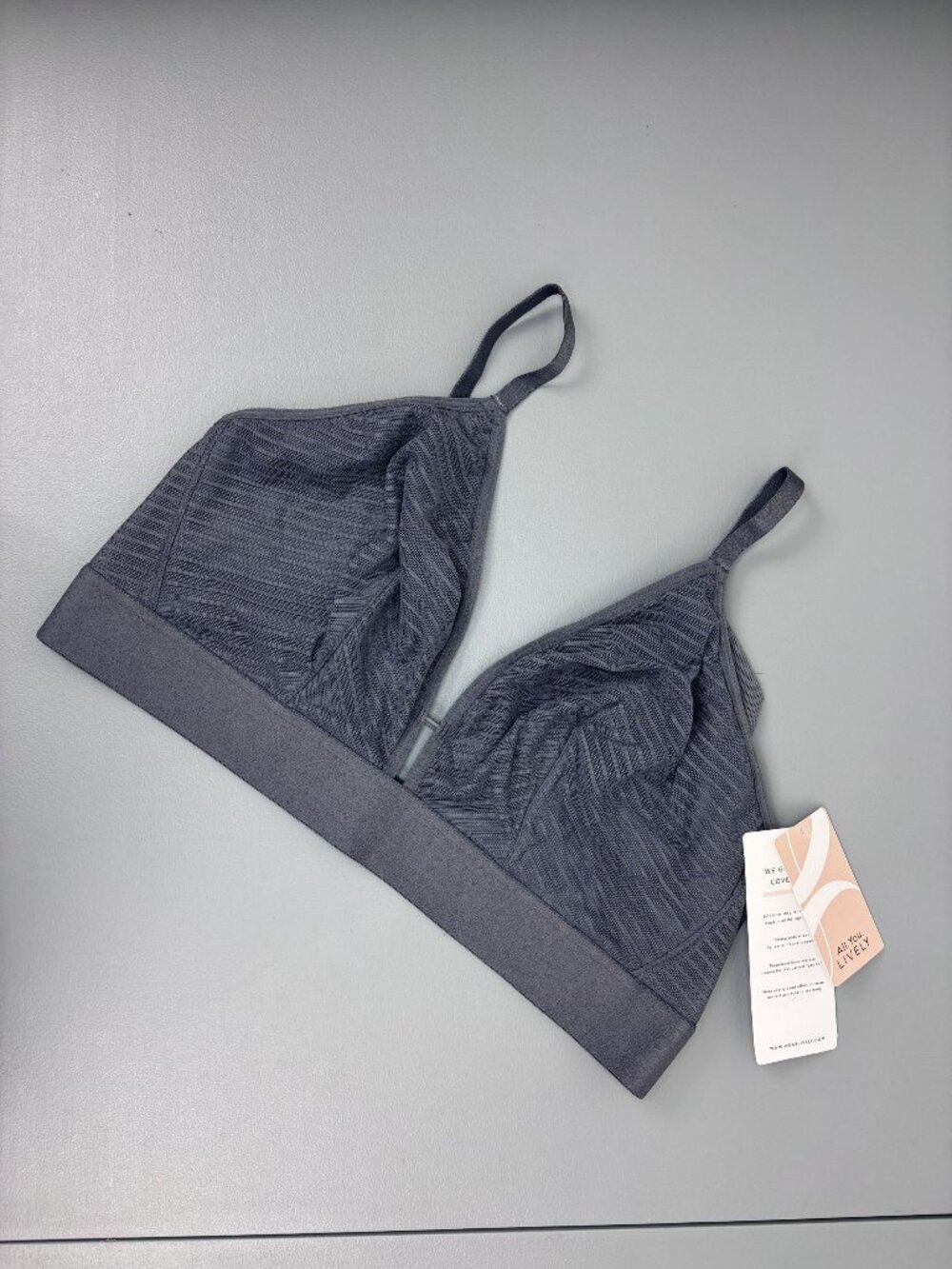 All You Lively grey bralette women's size 3 busty bralette unlined wireless NWT